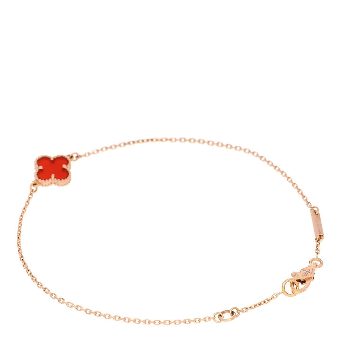 18K Rose Gold Carnelian Sweet Alhambra Bracelet