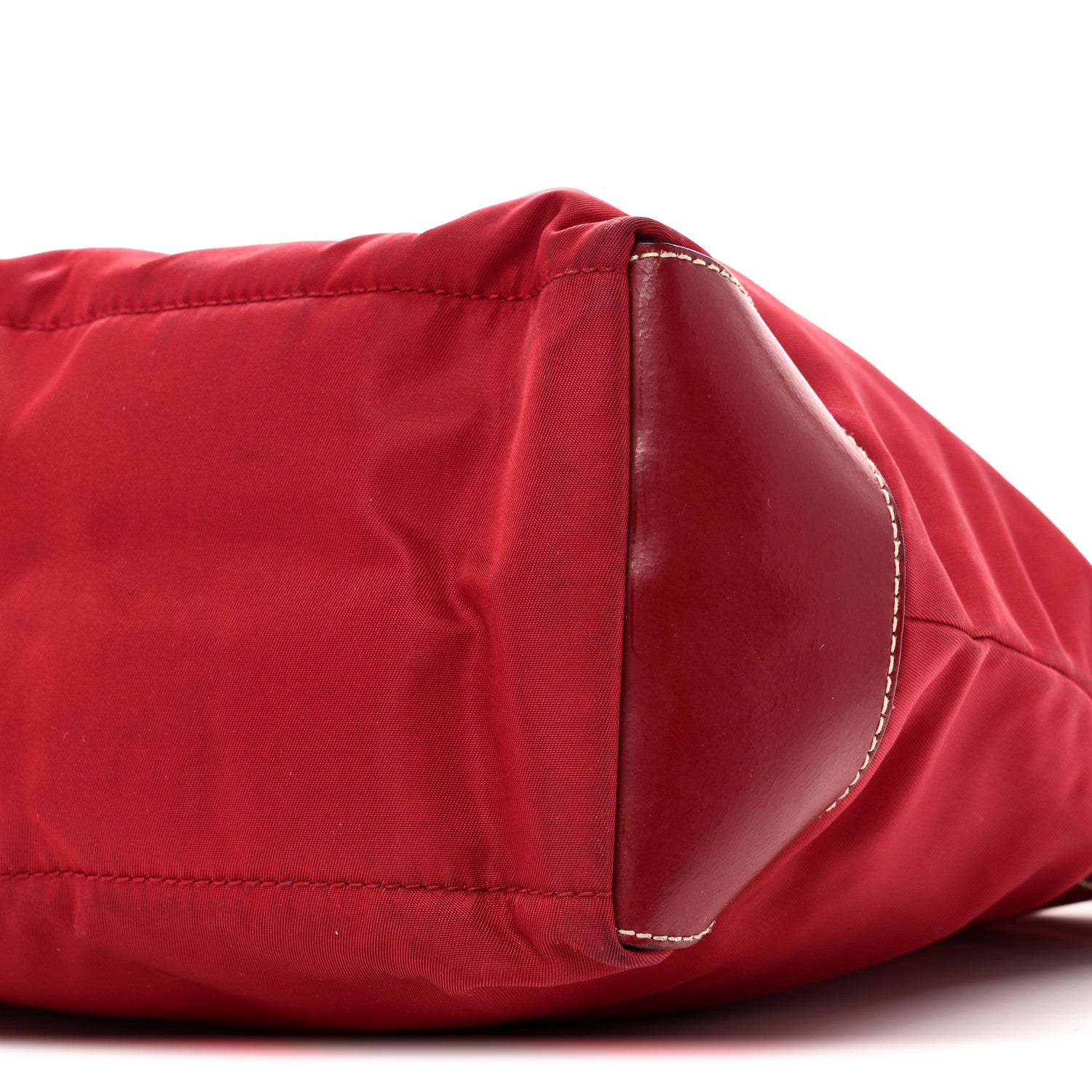 Prada Tessuto Nylon Calfskin Hobo Fuoco 9 of 9