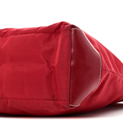 Prada Tessuto Nylon Calfskin Hobo Fuoco 9 of 9