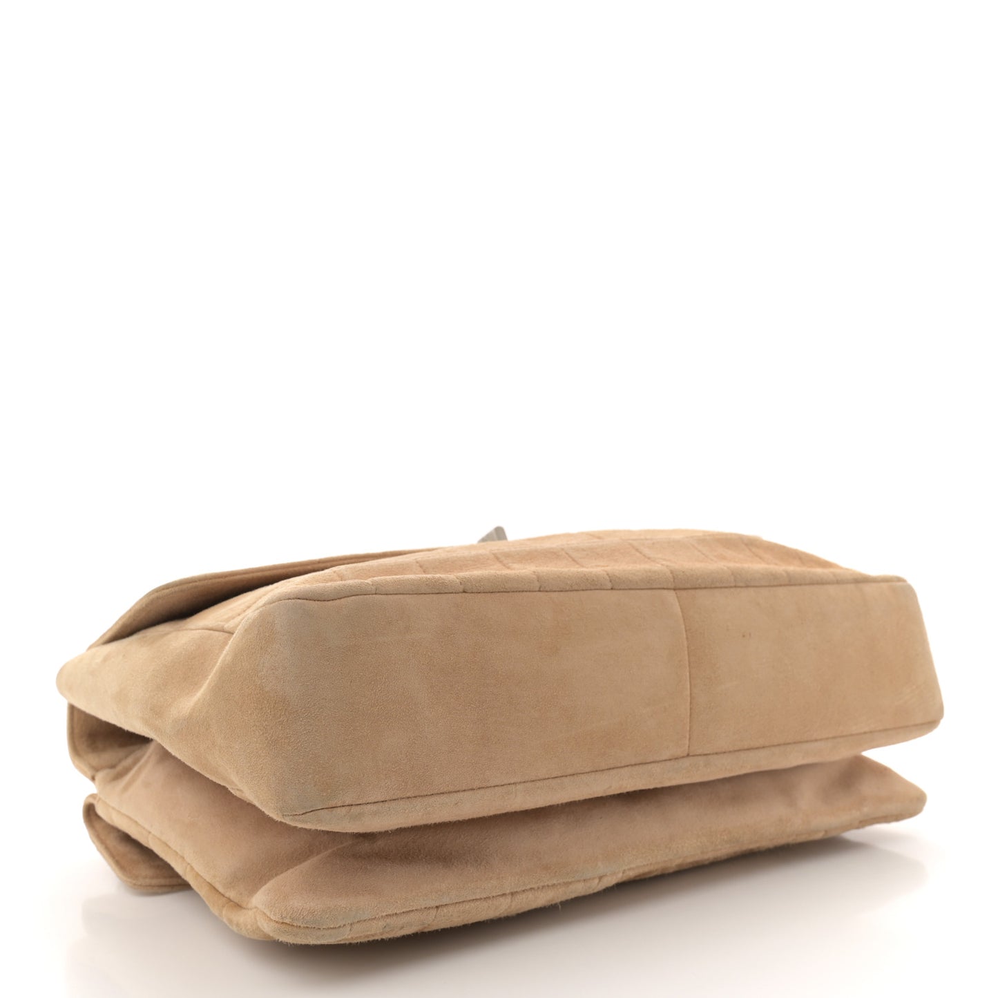 Suede Chocolate Bar Mademoiselle Flap Beige