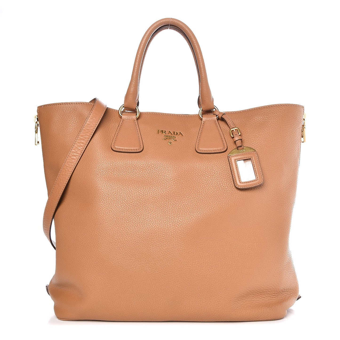 Vitello Daino Side Zip Tote Naturale