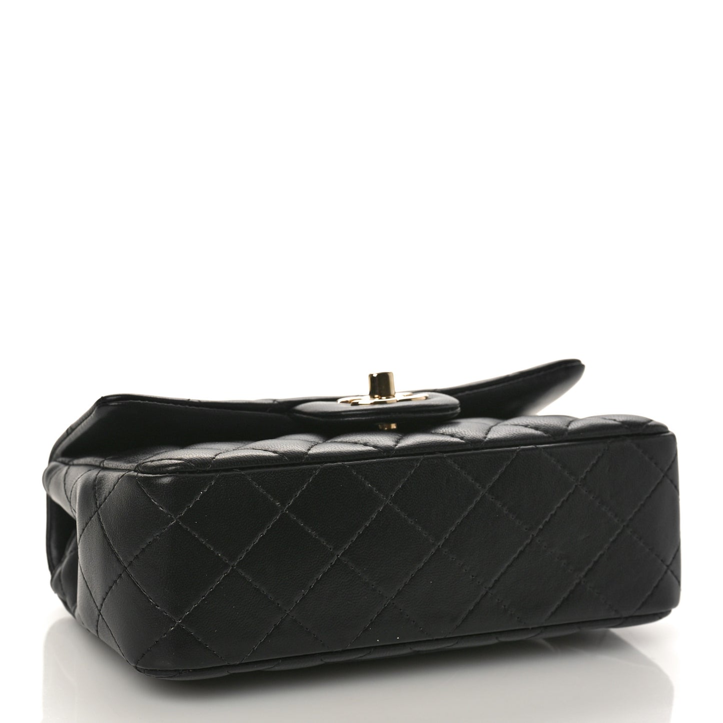 Lambskin Quilted Mini Rectangular Flap Black