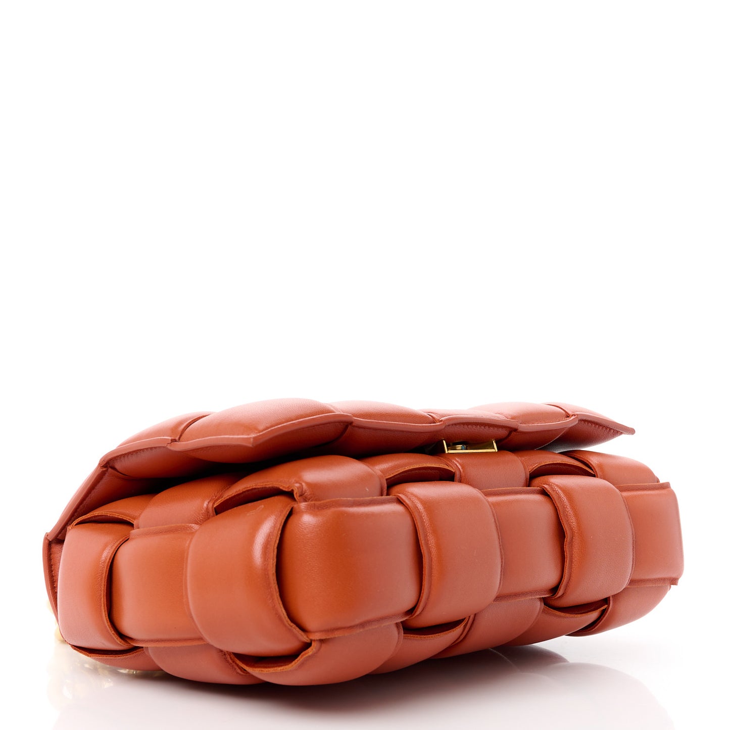 Lambskin Maxi Intreccio Padded Chain Cassette Crossbody Bag Clay