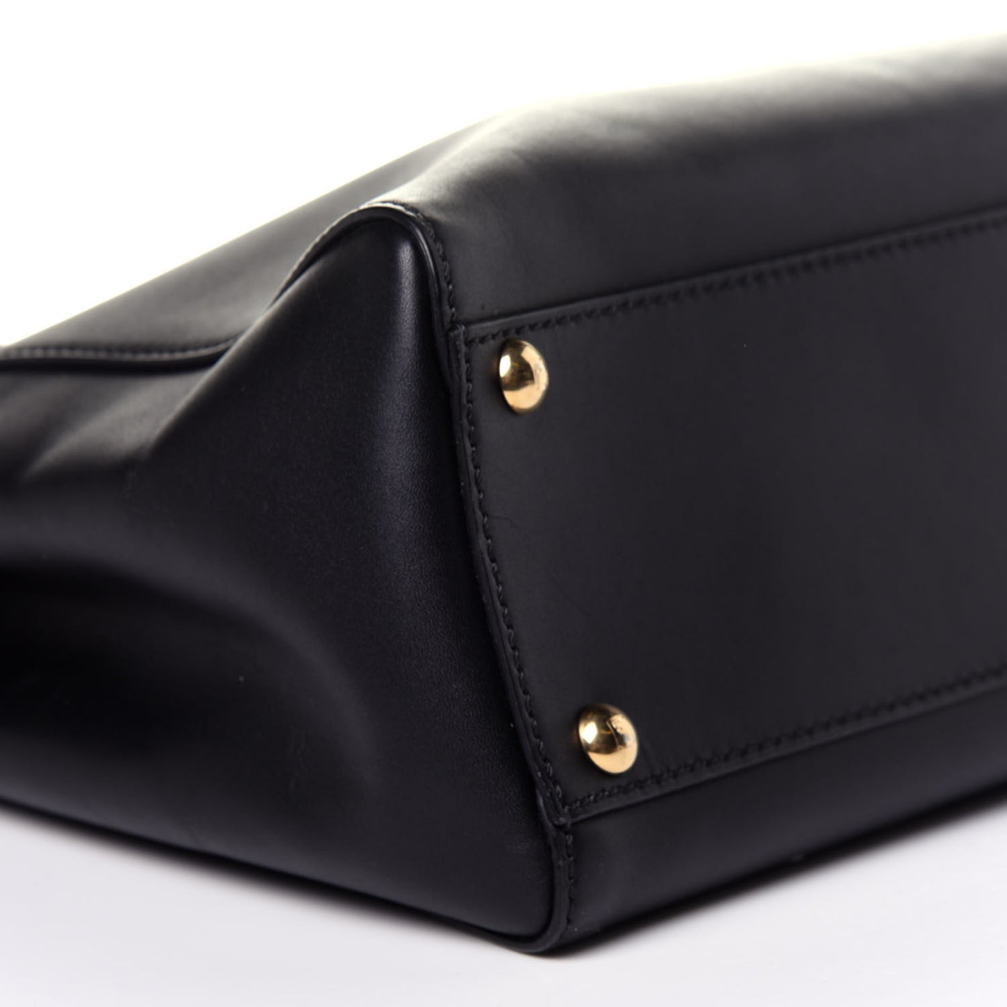 Vitello Morgan Shiny Nappa Medium Peekaboo Iconic Satchel Black