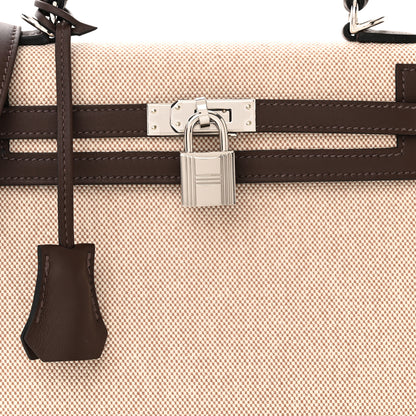 Hermes Toile Swift Verso Kelly Sellier 25 Ecru Rouge Sellier 8 of 11
