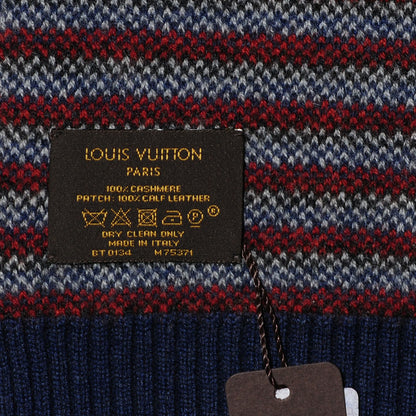 Louis Vuitton Cashmere Calfskin Wallpaper Hat Scarf Set Blue Rouge 5 of 10