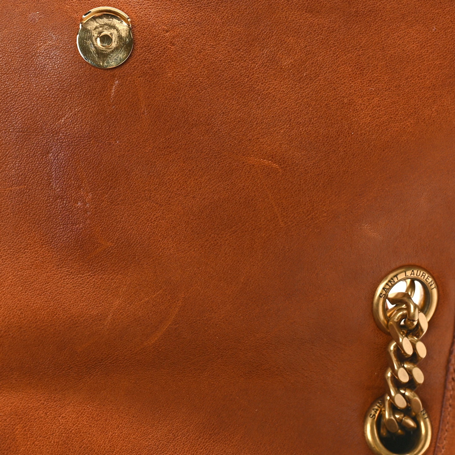 Calfskin Monogram Medium Niki Chain Satchel Cognac