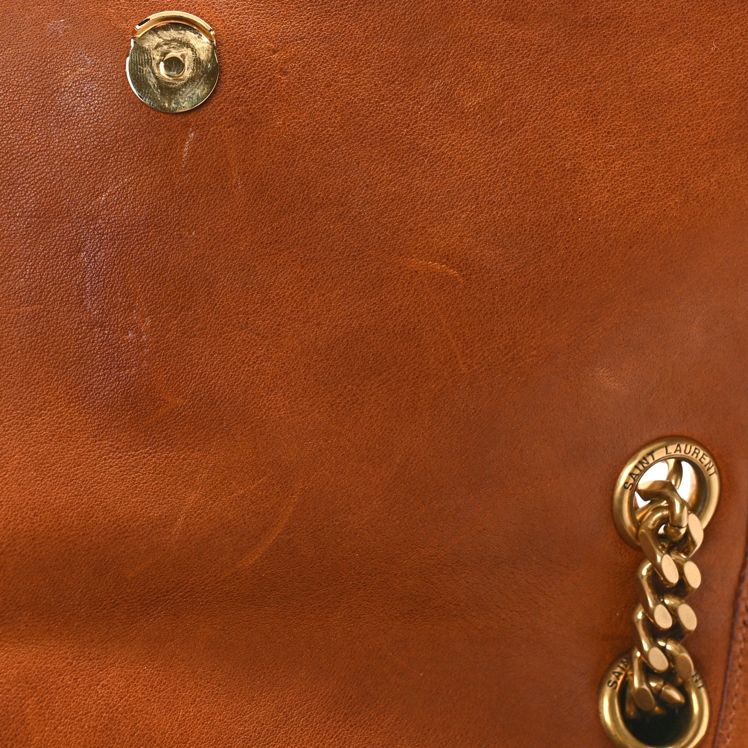 Saint Laurent Calfskin Monogram Medium Niki Chain Satchel Cognac 11 of 11