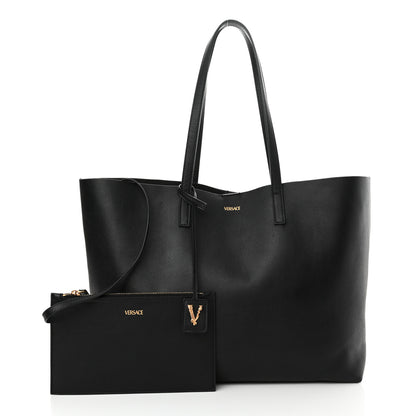 Versace Calfskin Virtus Tote Black 3 of 9