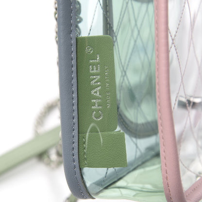 Chanel Lambskin PVC Quilted Medium Coco Splash Flap Blue Green 6 of 10