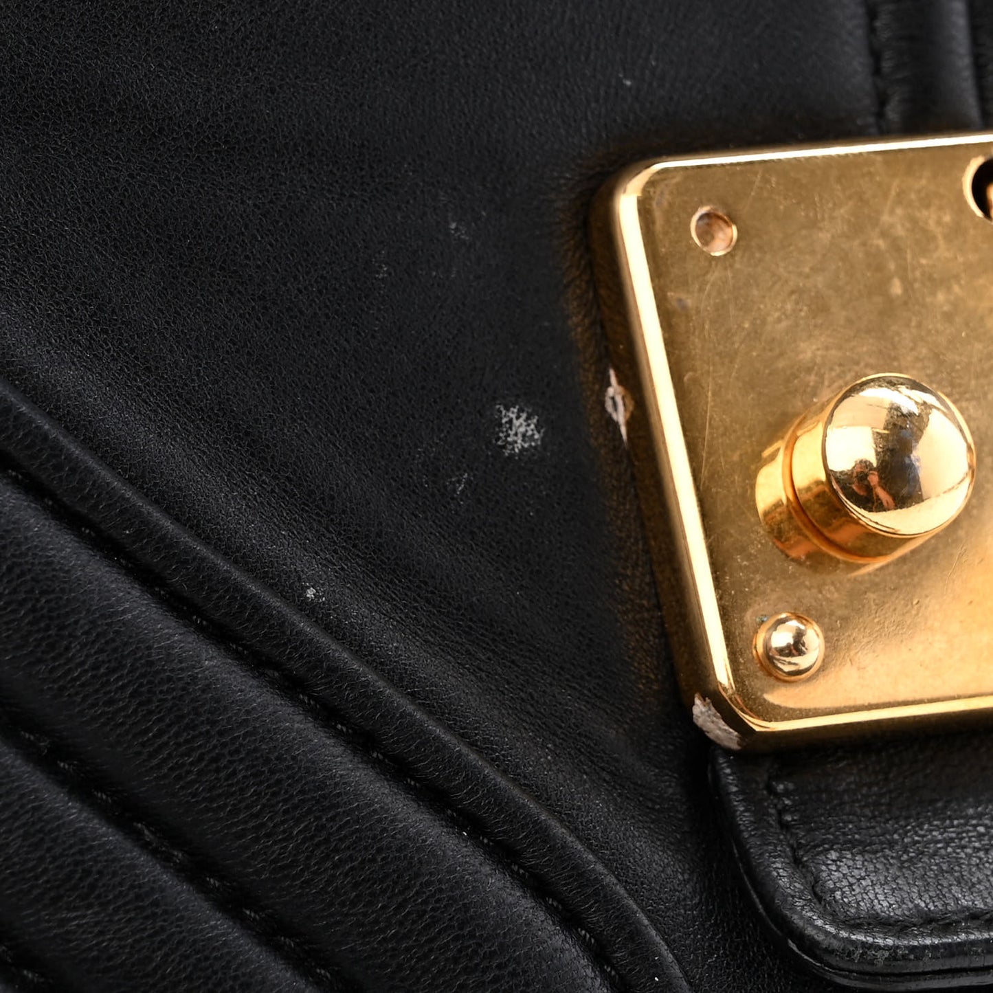 Nappa Matelasse Biker Shoulder Bag Black