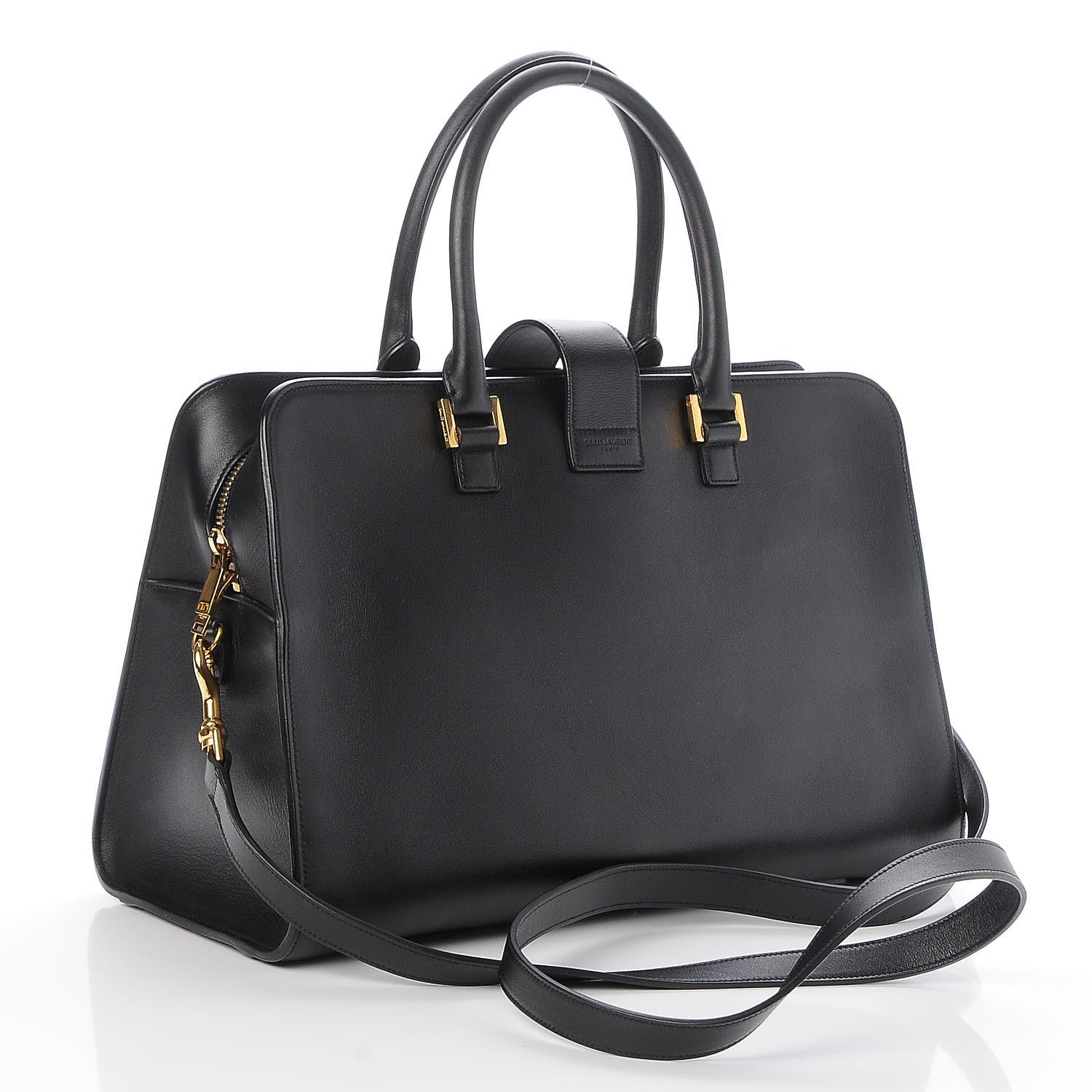 Saint Laurent Smooth Calfskin Medium Monogram Cabas Black 4 of 8