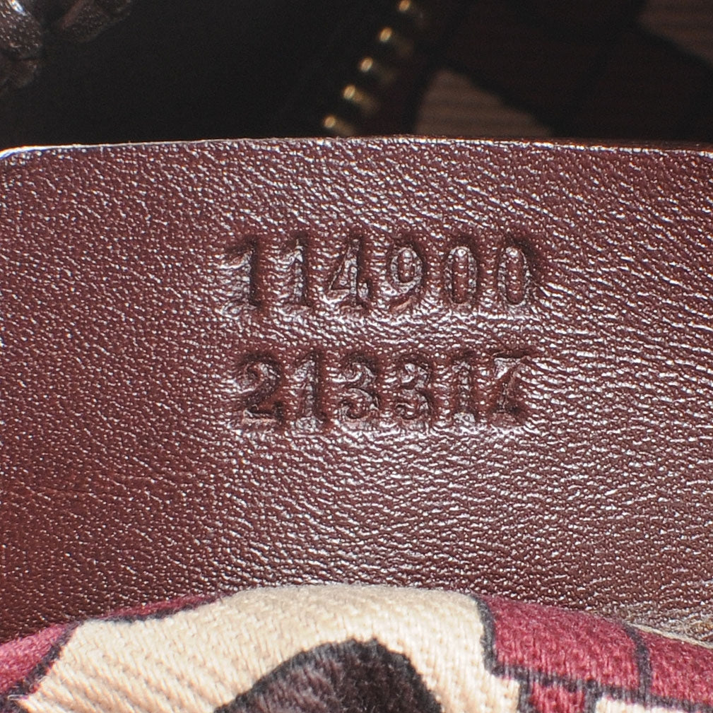 Guccissima Large Horsebit Chain Hobo Chocolate Brown