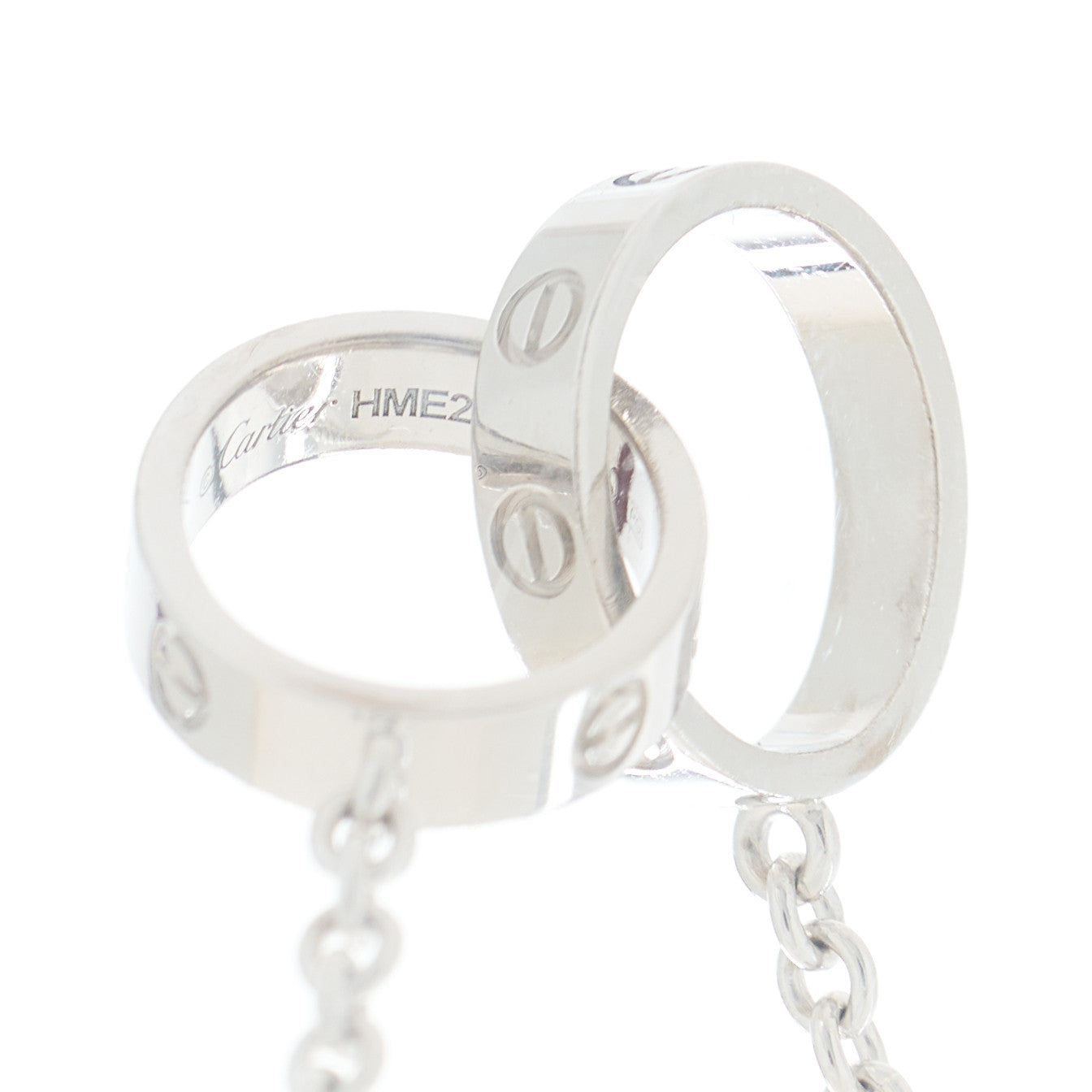 18K White Gold Interlocking LOVE Necklace