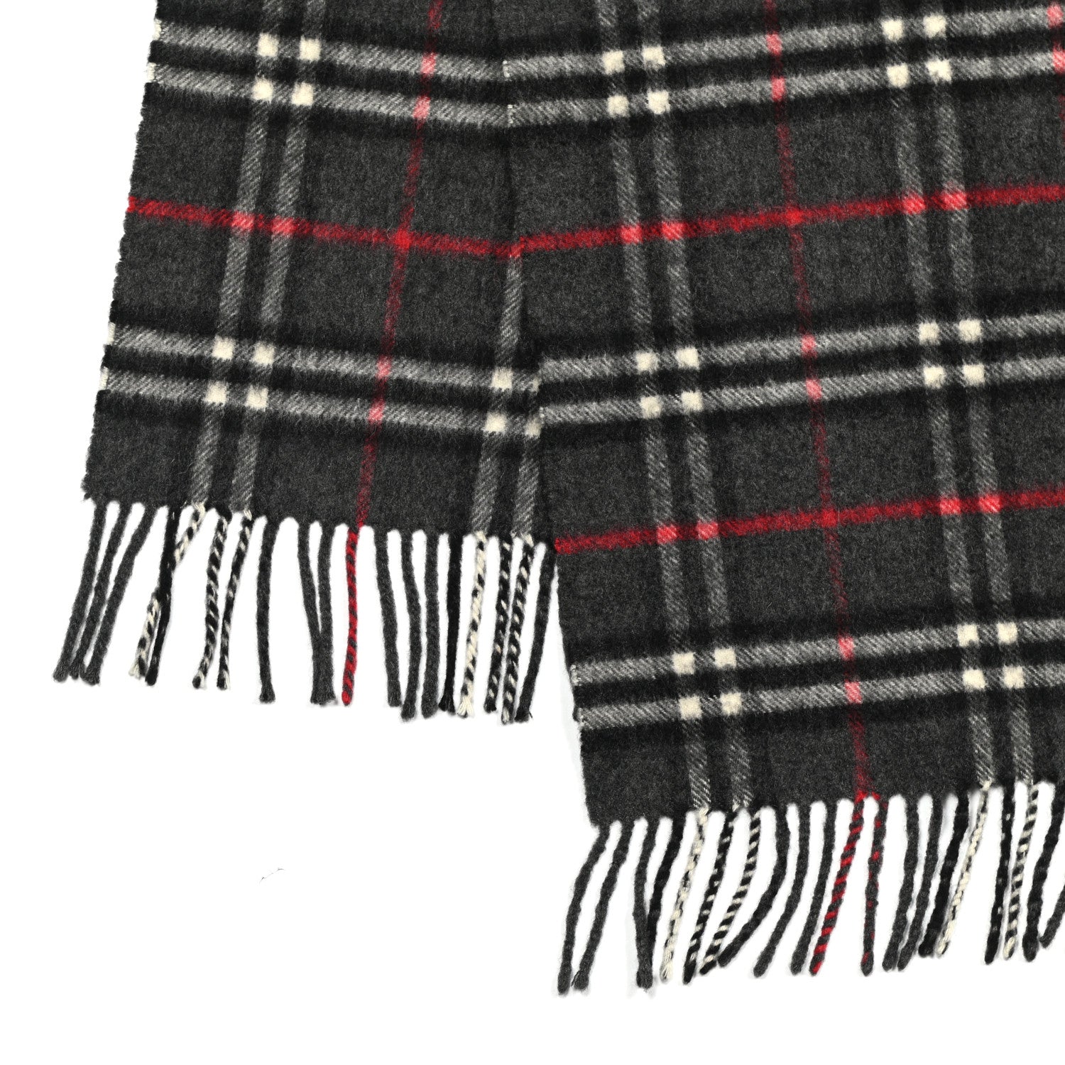 Burberry Cashmere Vintage Check Icon Stripe Scarf Black 5 of 8