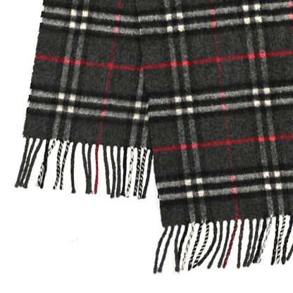 Burberry Cashmere Vintage Check Icon Stripe Scarf Black 5 of 8