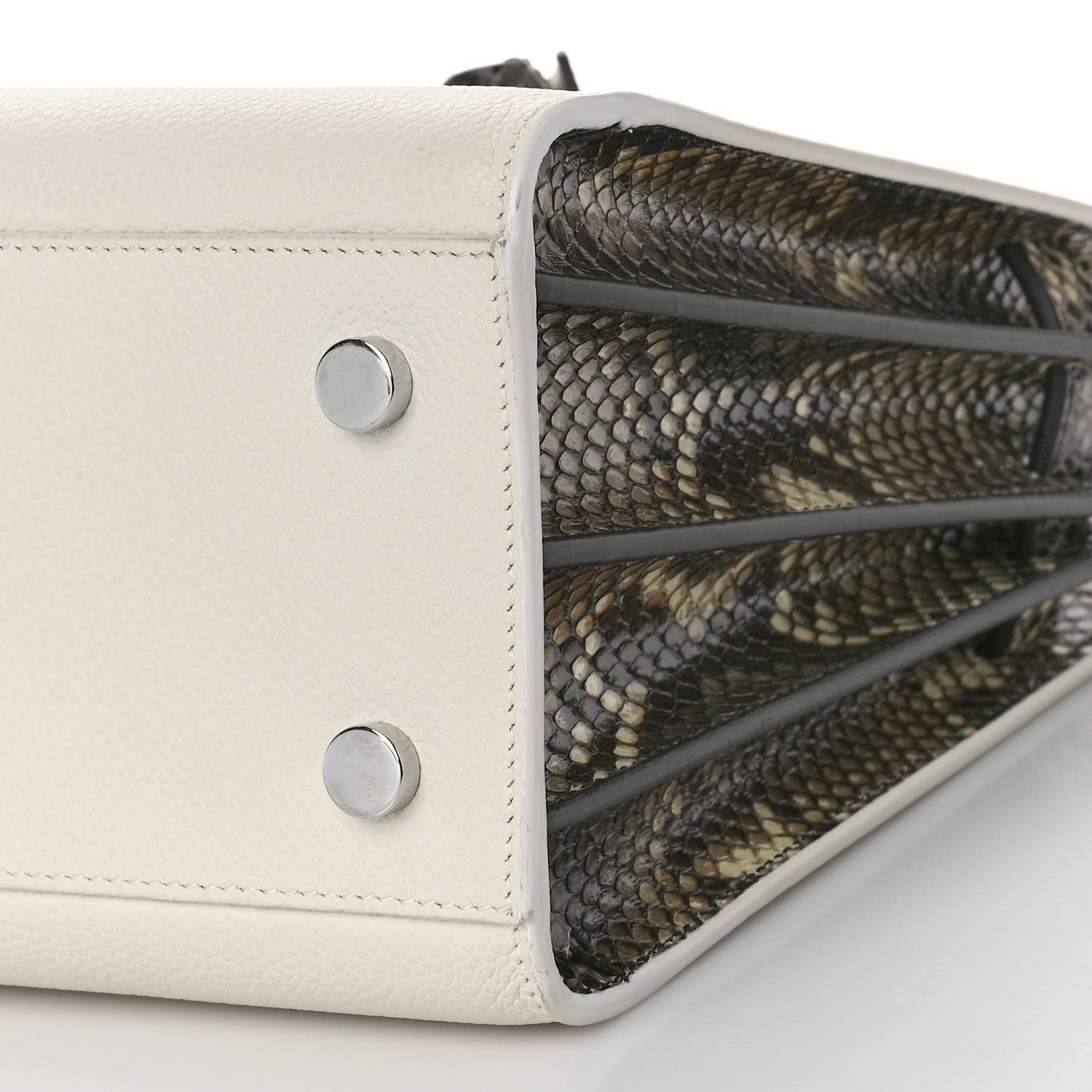 Saint Laurent Grained Calfskin Baby Sac De Jour White Black 9 of 9