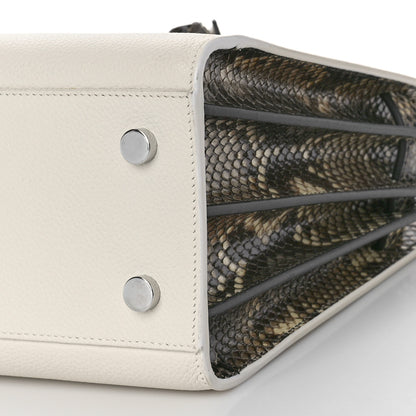 Saint Laurent Grained Calfskin Baby Sac De Jour White Black 9 of 9