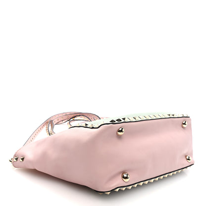 Valentino Garavani Vitello Watercolor Small Rockstud Tote Rose Green Yellow Sky 4 of 9