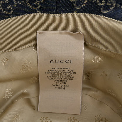 Gucci Washed Jacquard Denim Nappa GG Monogram Oscar Bucket Hat M Denim Cuir 9 of 9
