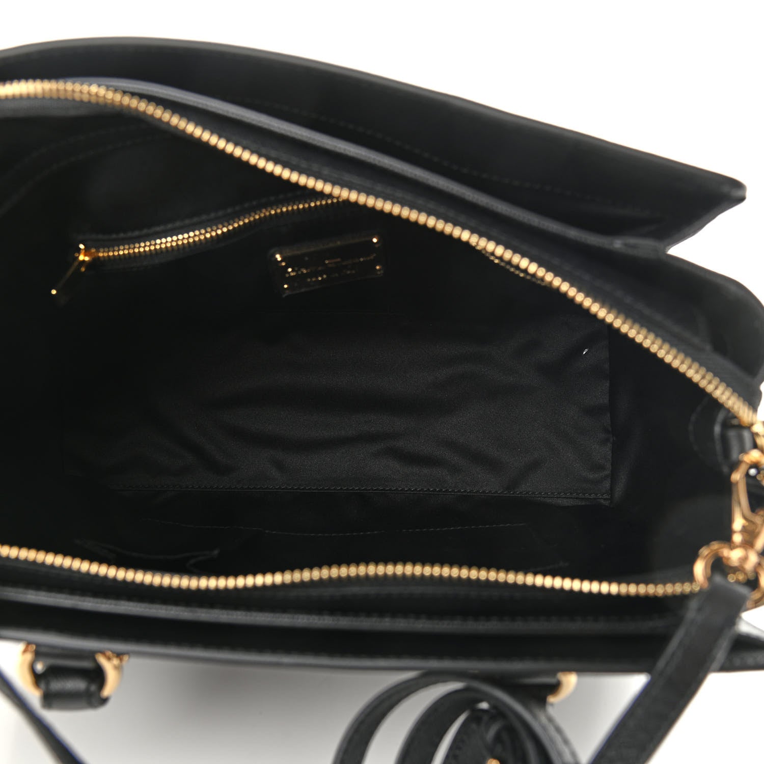 Salvatore Ferragamo Printed Calfskin Beky Tote Black 4 of 11