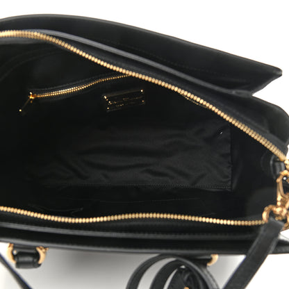 Salvatore Ferragamo Printed Calfskin Beky Tote Black 4 of 11