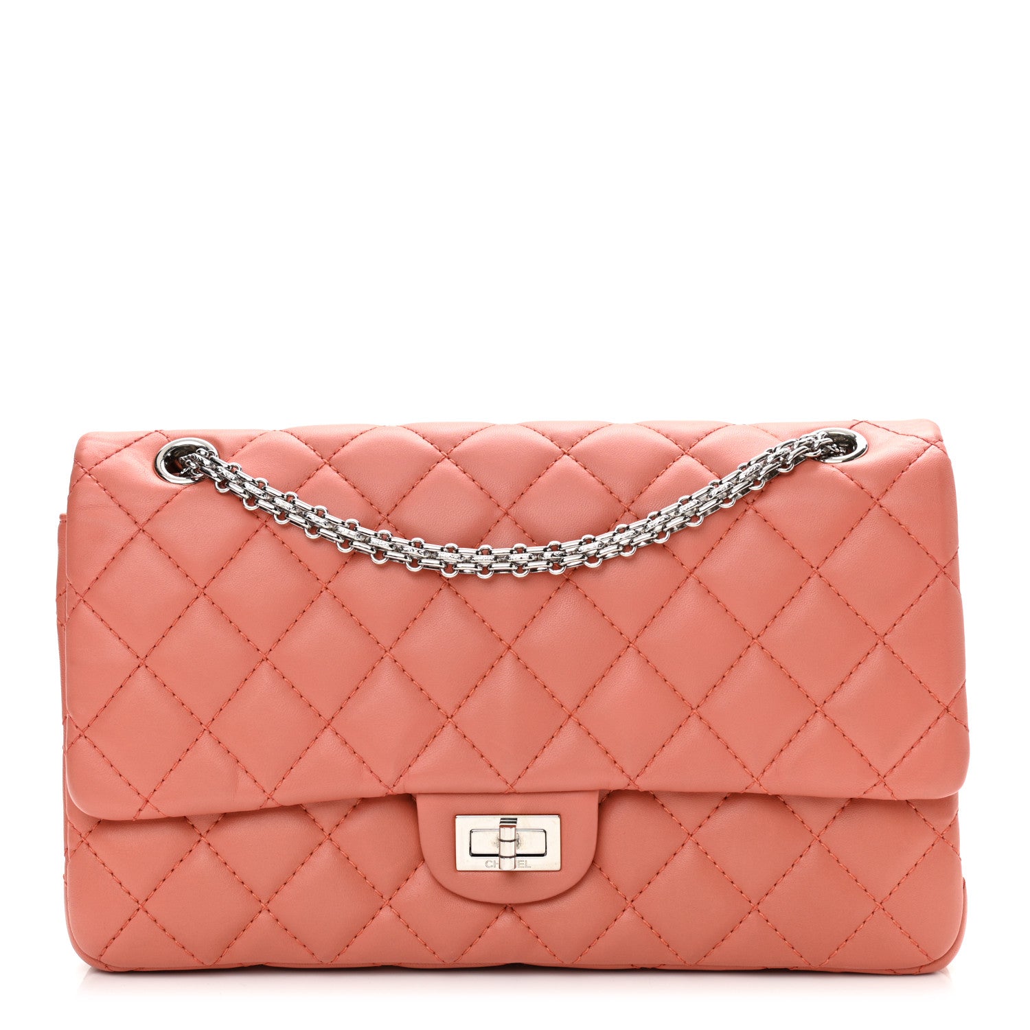 Chanel Lambskin Quilted 2.55 Reissue 226 Flap Orange 1 of 12
