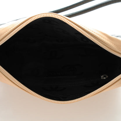 Chanel Calfskin Quilted Cambon Pochette Beige Black 6 of 8