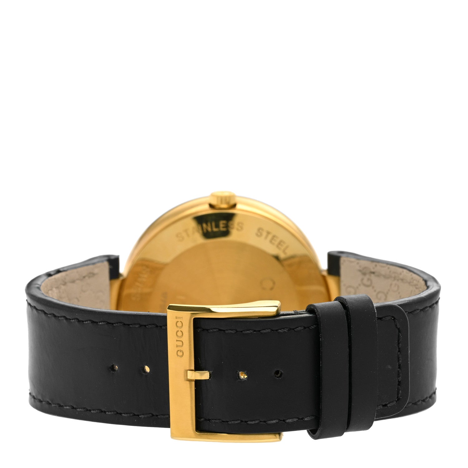 Gucci Stainless Steel Calfskin 42mm Interlocking G Quartz Watch Black 3 of 5