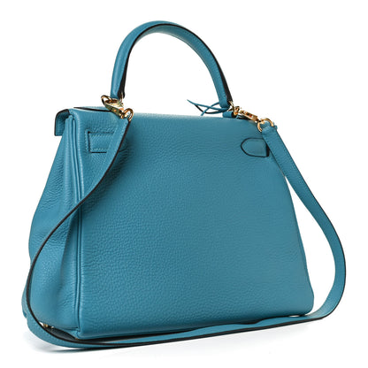 Hermes Togo Kelly Retourne 32 Turquoise 3 of 11