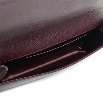 Saint Laurent Textured Leather ChYc Clutch Burgundy 5 of 7