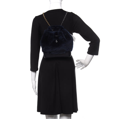 Chanel Shearling Small Gabrielle Backpack Navy 2 of 11