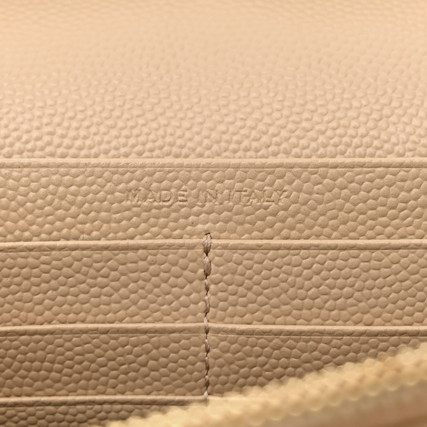 Saint Laurent Grain De Poudre Matelasse Chevron Monogram Chain Wallet Dark Beige 7 of 14