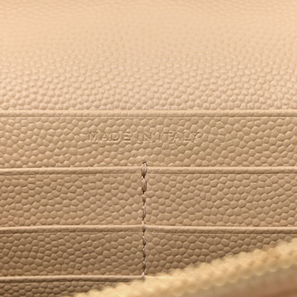 Saint Laurent Grain De Poudre Matelasse Chevron Monogram Chain Wallet Dark Beige 7 of 14