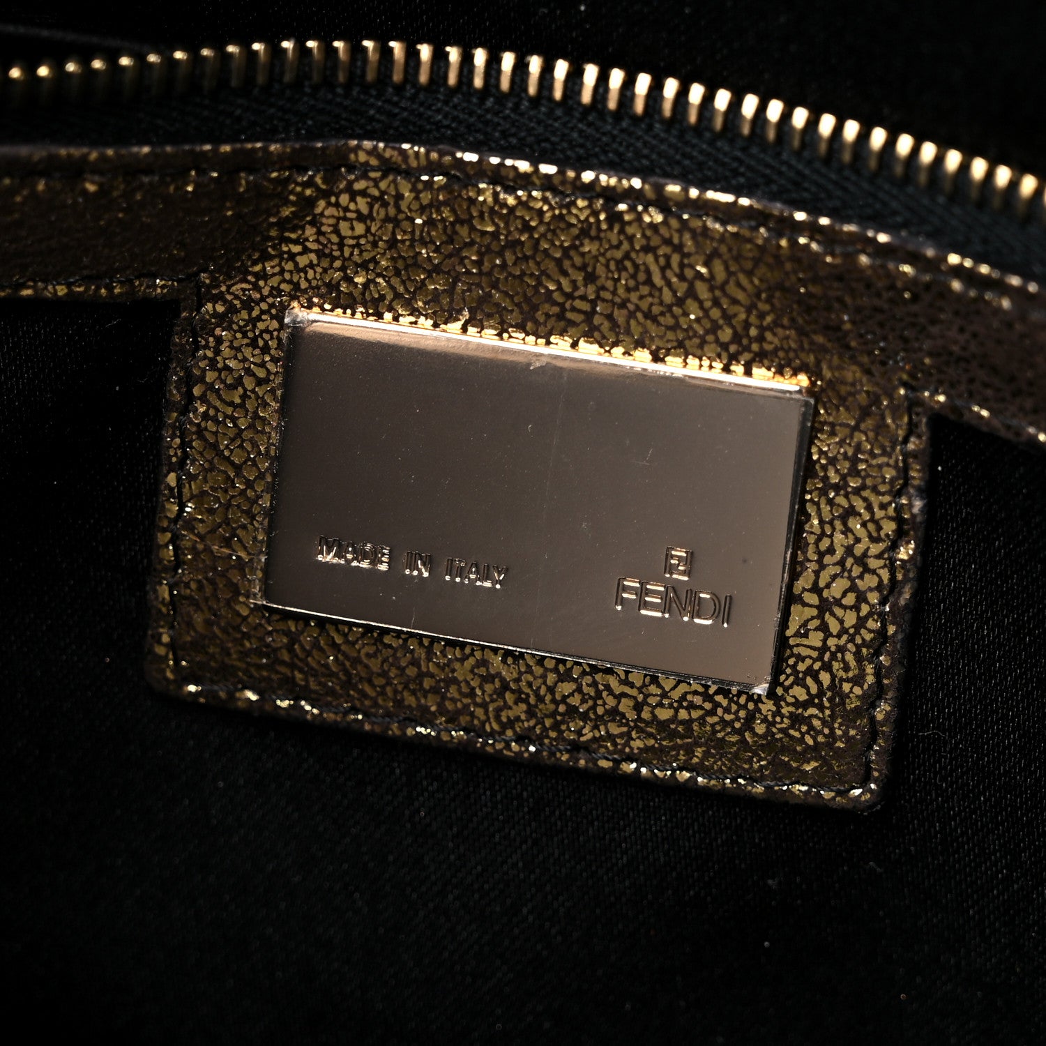 Fendi Micro Zucchino Baguette Black Gold 6 of 9