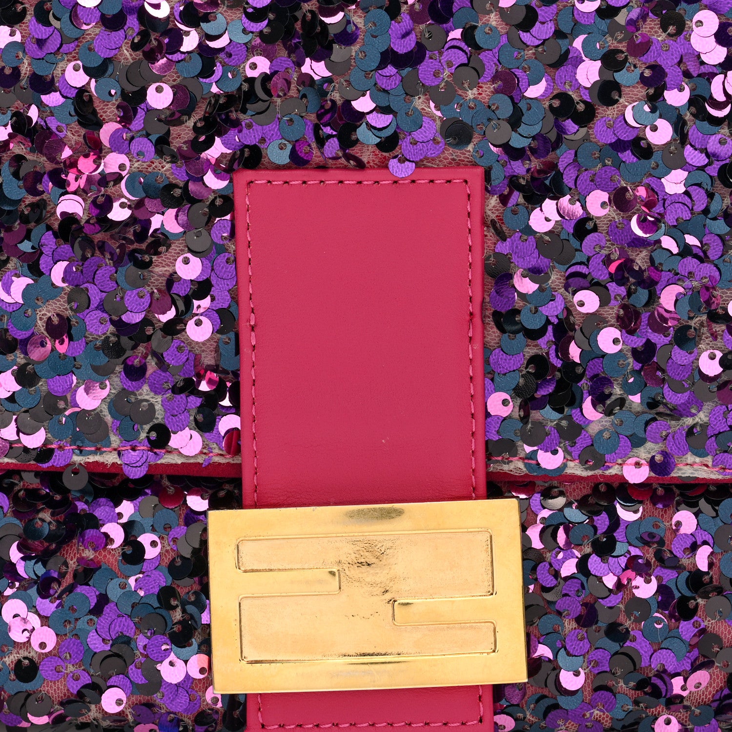 Fendi Sequin Nappa Mama Baguette Pink Multicolor 7 of 9