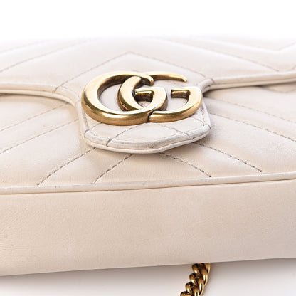 Gucci Calfskin Matelasse Super Mini GG Marmont Shoulder Bag White 11 of 16