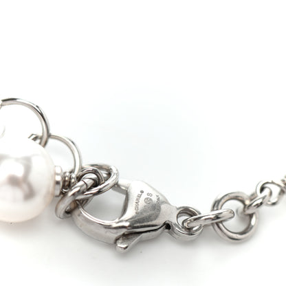 Chanel Pearl Crystal CC Bracelet Silver 3 of 3