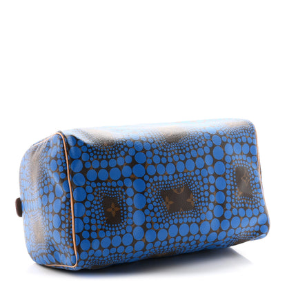 Louis Vuitton Monogram Kusama Town Speedy 30 Blue 3 of 10