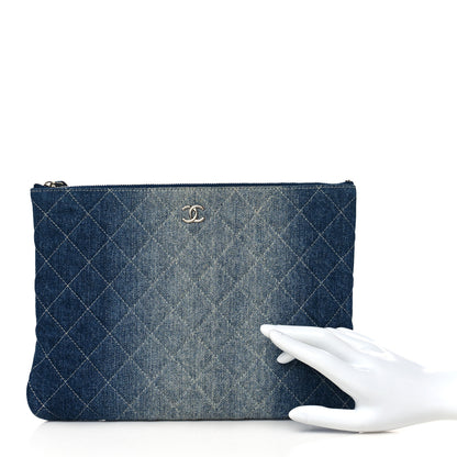 Chanel Denim Pocket Medium Cosmetic Case Blue 2 of 9