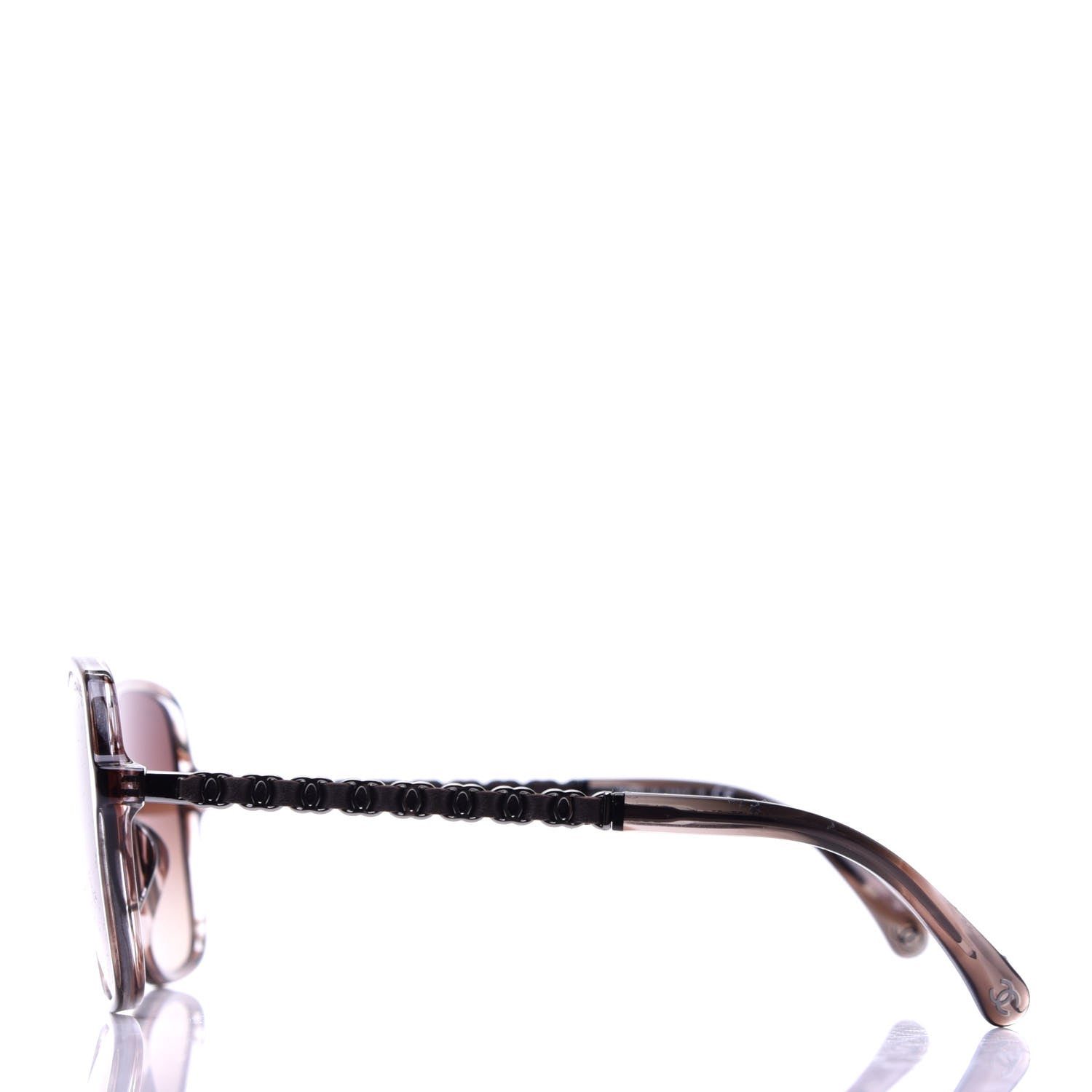 Chanel Metal Calfskin CC Chain Pilot Sunglasses 5439-Q Brown 3 of 8