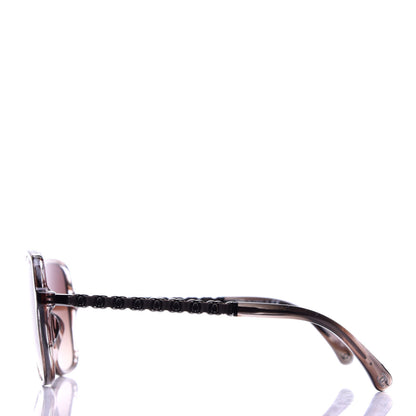 Chanel Metal Calfskin CC Chain Pilot Sunglasses 5439-Q Brown 3 of 8
