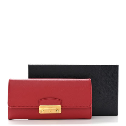 Prada Saffiano Lock Portafogli Flap Wallet Fuoco 10 of 10