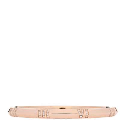 Tiffany 18K Rose Gold Diamond Atlas Closed Narrow Hinged Bangle Bracelet 1 of 4