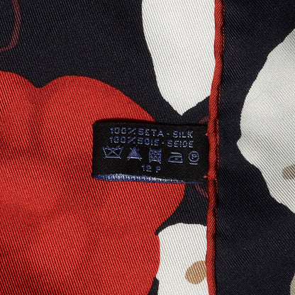 Chanel Silk CC Floral Square Scarf Black 4 of 5