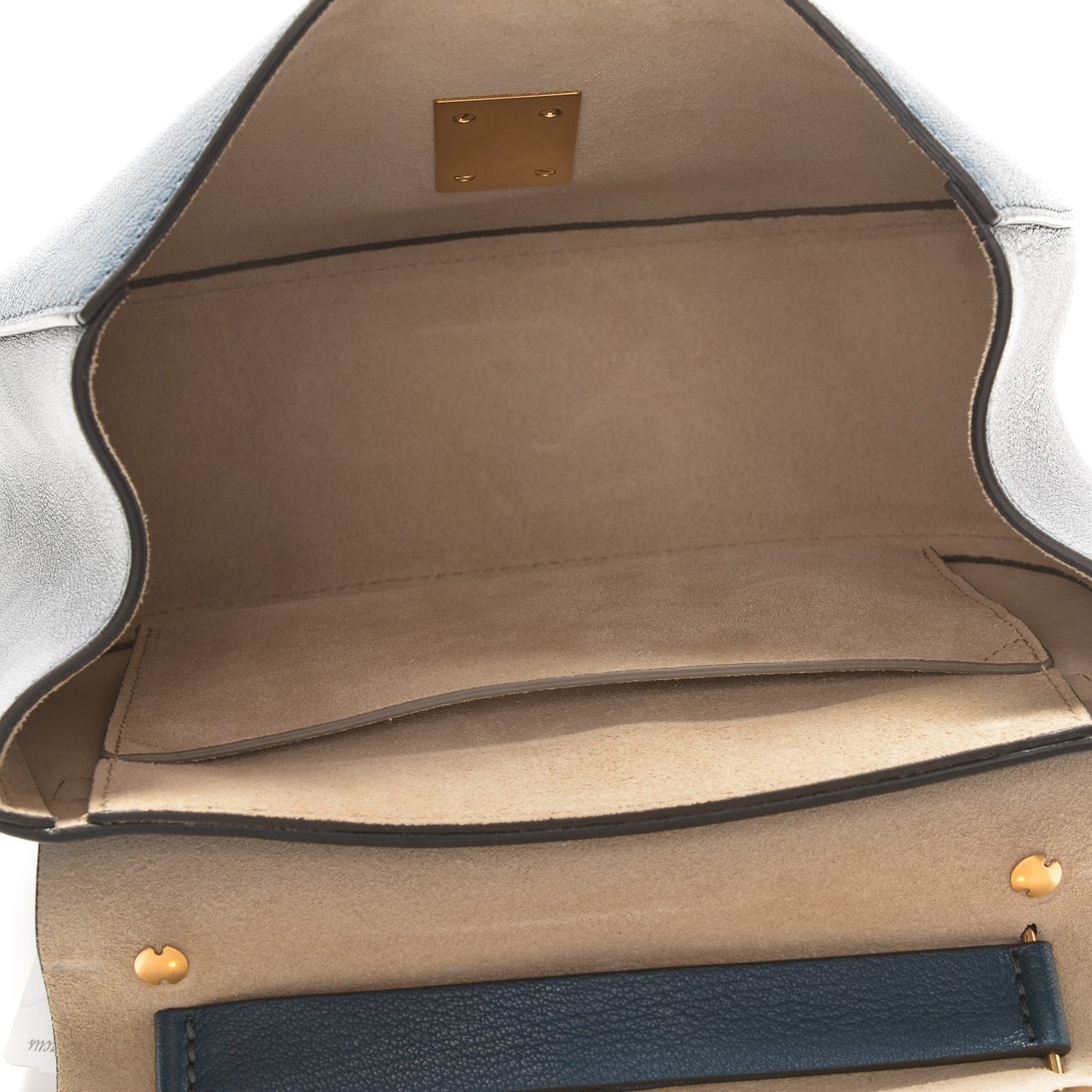 Grained Lambskin Drew Shoulder Bag Denim Blue