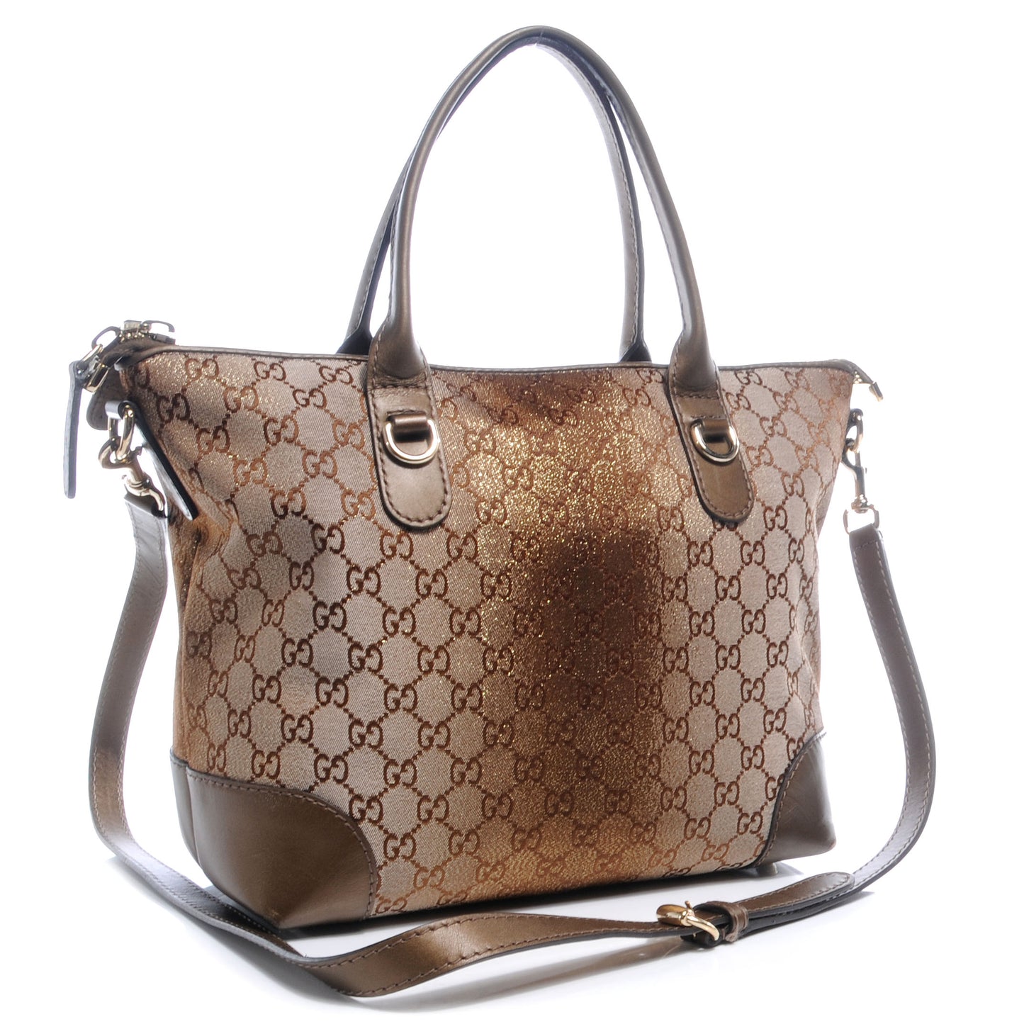 Monogram Lurex Heart Bit Charm Top Handle Tote Bronze