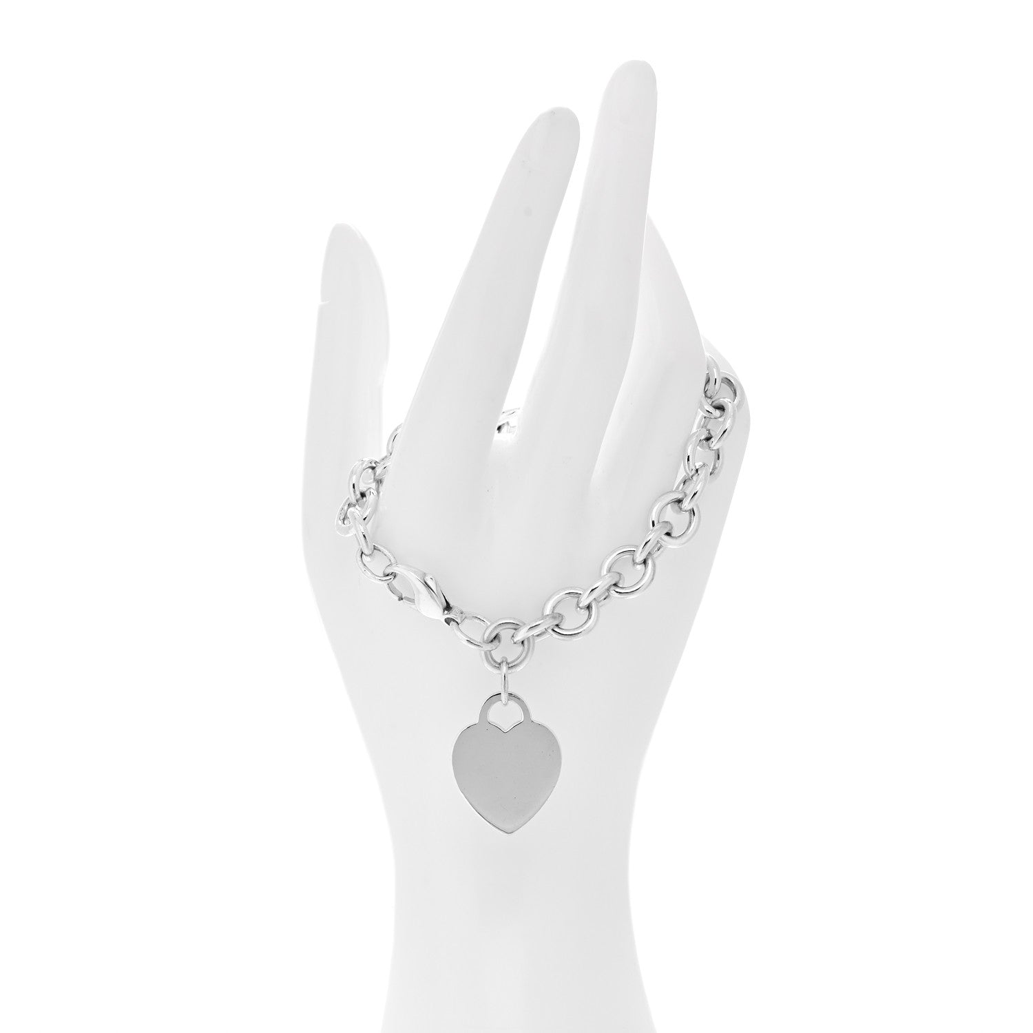 Tiffany Sterling Silver Heart Tag Charm Bracelet 2 of 5
