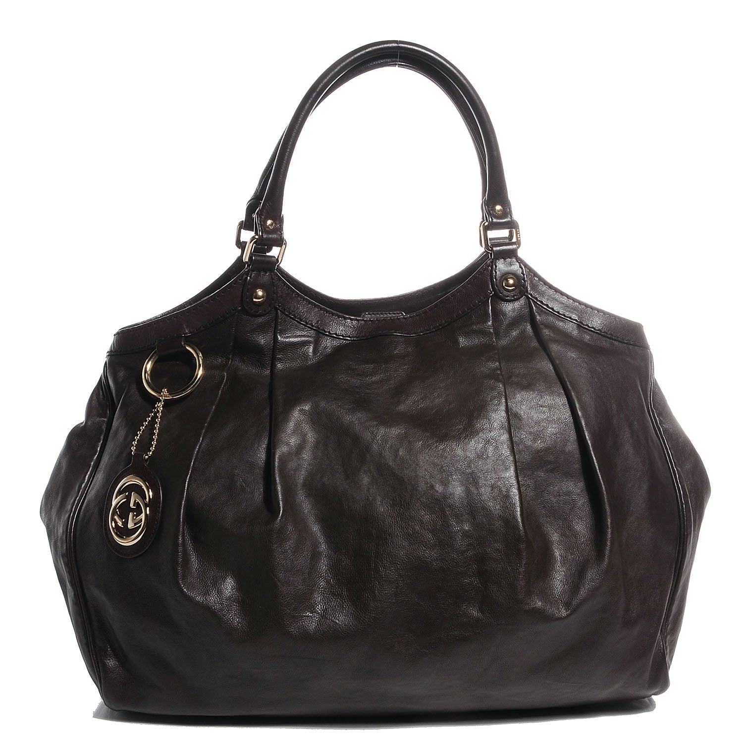 Gucci Leather Large Sukey Tote Dark Brown 1 of 9