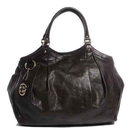 Gucci Leather Large Sukey Tote Dark Brown 1 of 9